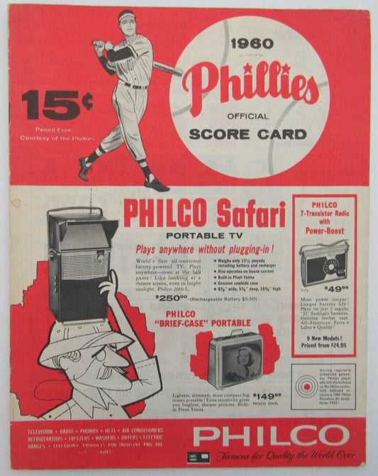 1960 Philadelphia Phillies Scorecard/Program vs. SF Giants Unscored 157809