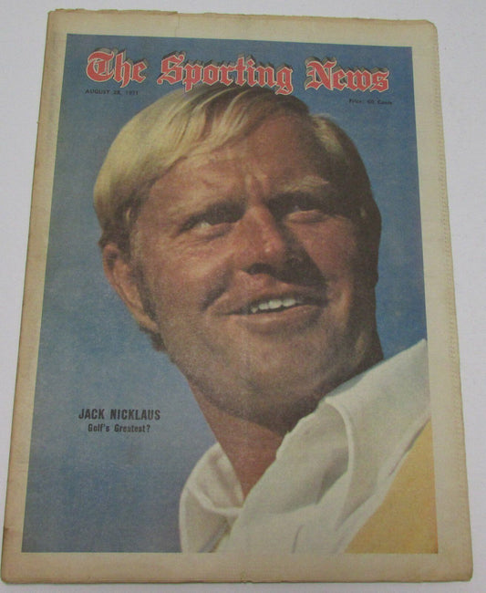 Jack Nicklaus PGA Golf August 28, 1971 Sporting News Cover 144668