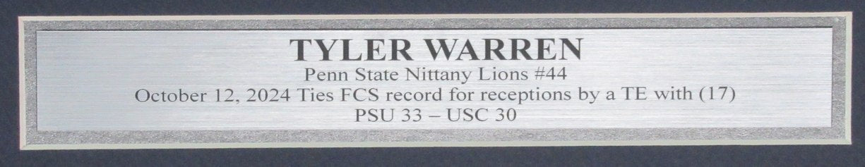Tyler Warren Signed/Inscribed 11x14 Photo Penn State vs. USC Framed JSA 192128