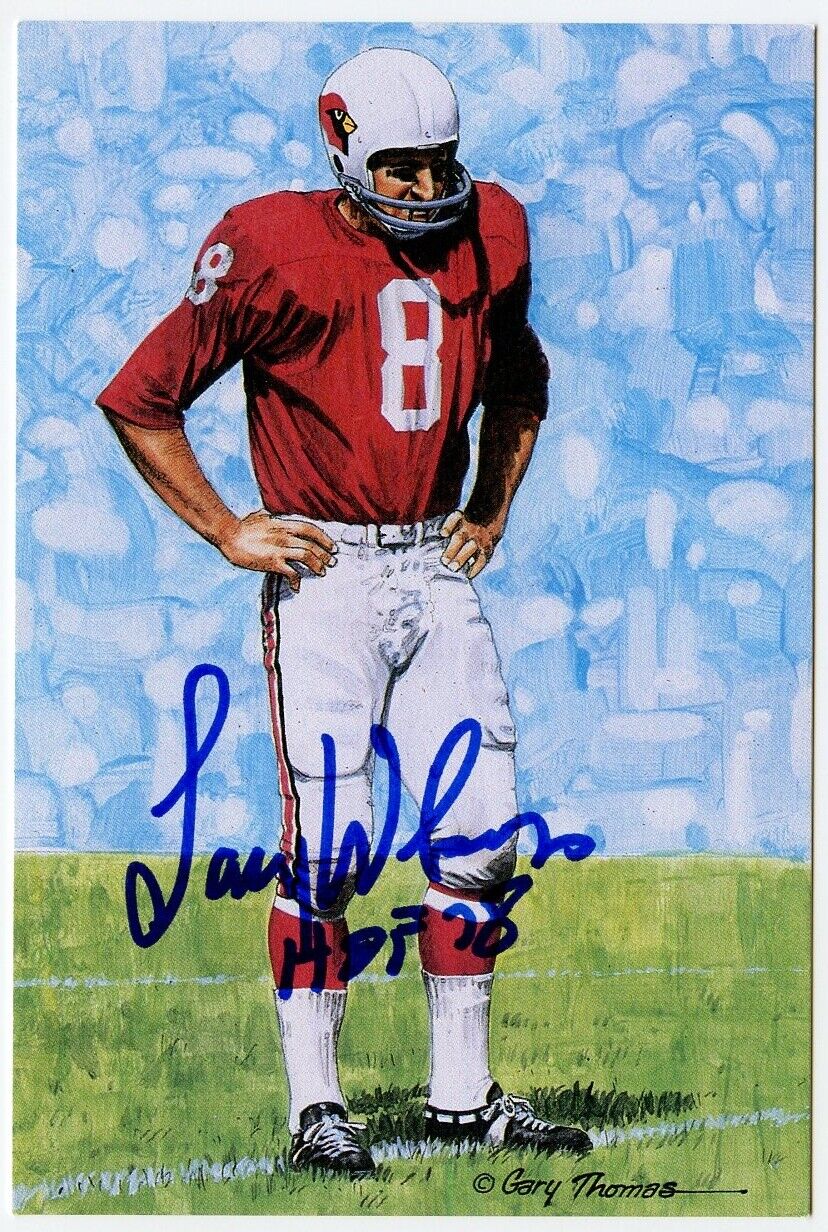 Larry Wilson Signed Goal Line Art GLAC Postcard w/HOF Cards PSA/DNA 160342