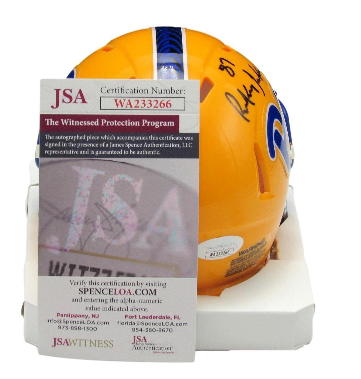 Rickey Jackson Autographed Yellow Mini Speed Football Helmet Pitt JSA