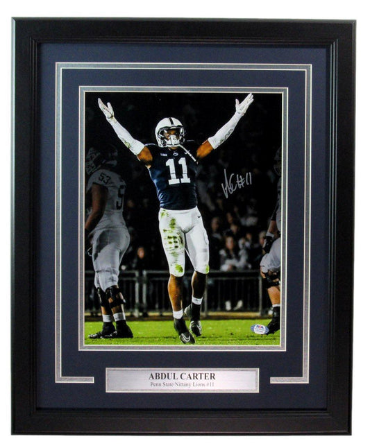 Abdul Carter Autographed 11x14 Photo Penn State Framed PSA/DNA 177469