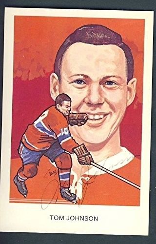 Tom Johnson Canadiens Hockey HOF Signed 4x6 Postcard 121916 PSA/JSA PASS