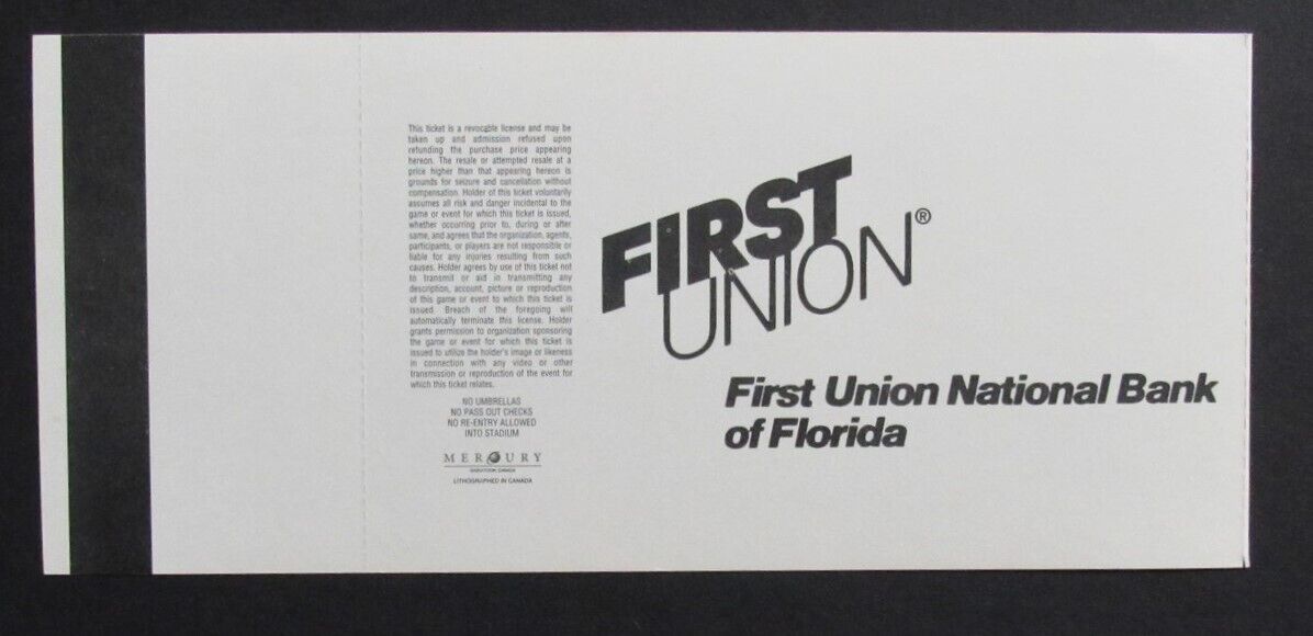 1997 Gator Bowl Football Game Full Ticket North Carolina vs. West Virginia