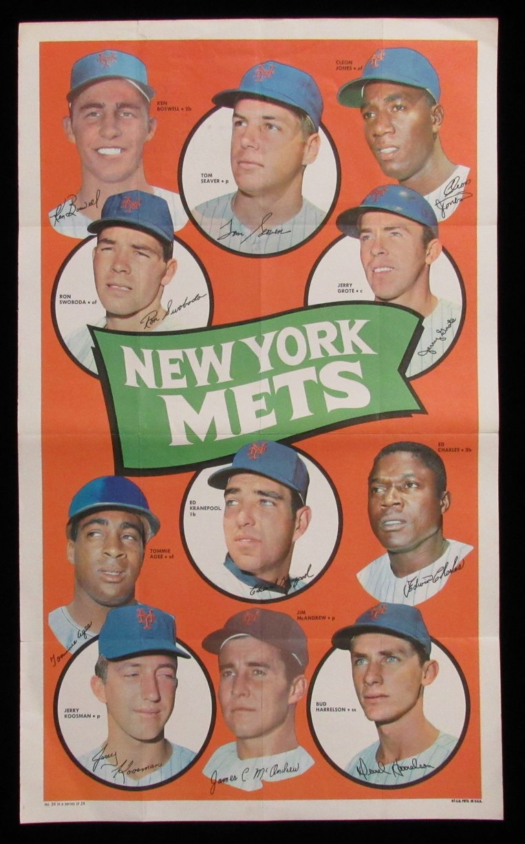1969 Topps Team 12x20 Poster #24 New York Mets 182872