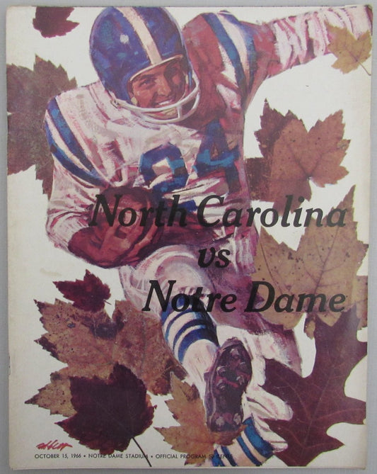 October 15, 1966 North Carolina vs. Notre Dame College Football Program