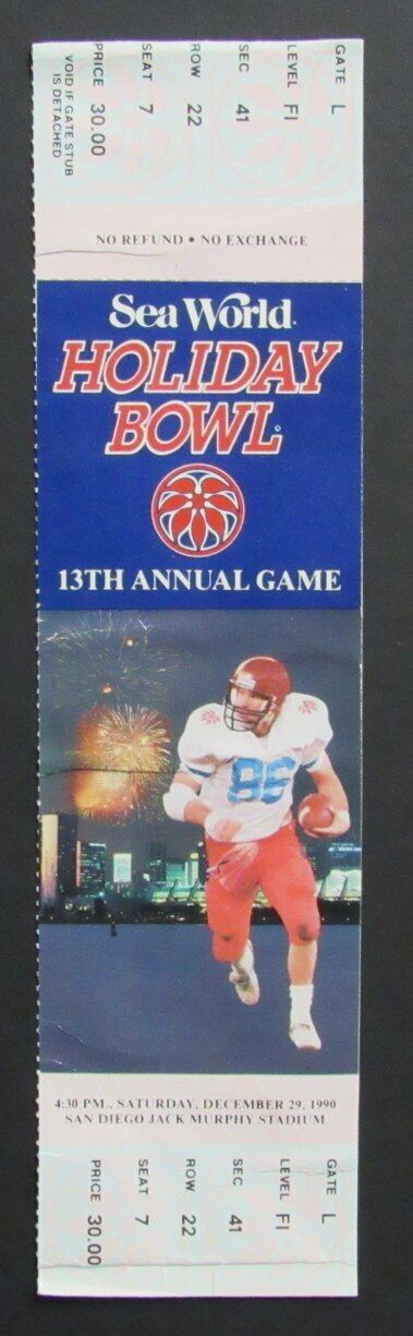 1989 Holiday Bowl College Football Game Full Ticket Penn State vs. BYU