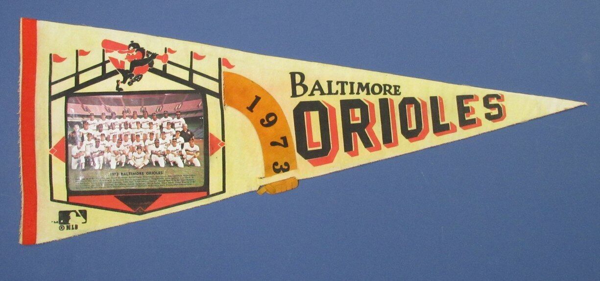 1973 Baltimore Orioles Baseball 30x12 Felt MLB Pennant with Team Photo
