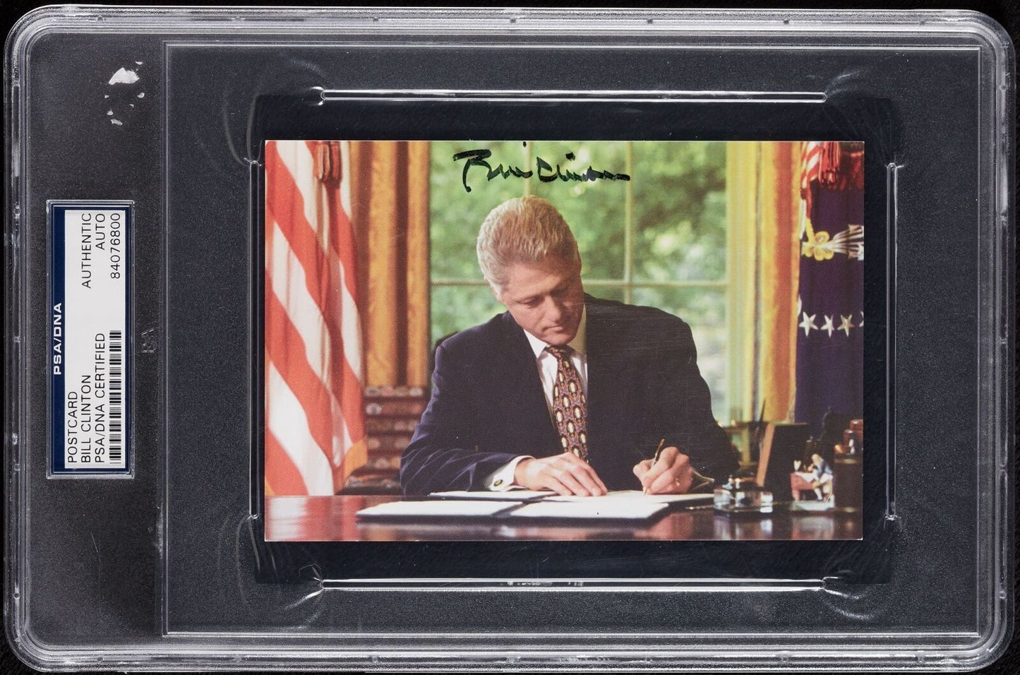 Bill Clinton Signed Oval Office Postcard PSA/DNA 150507