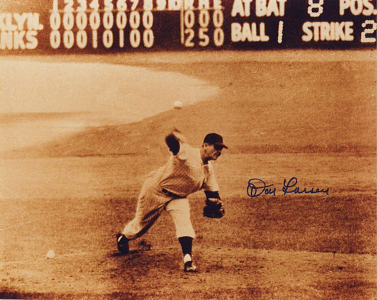 Don Larsen Yankees Signed 1956 World Series No Hitter 8x10 Photo COA 136794