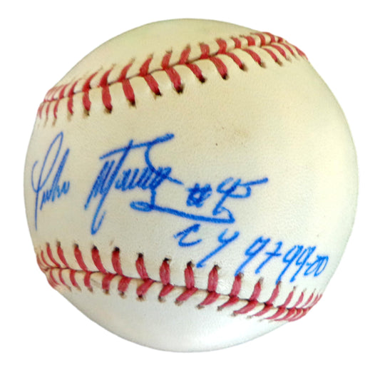 Pedro Martinez HOF Autographed/Inscribed OML Baseball Boston Red Sox JSA 180373