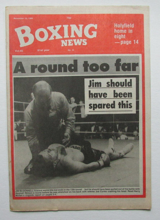 November 10, 1989 Boxing News Magazine Jim McDonnell