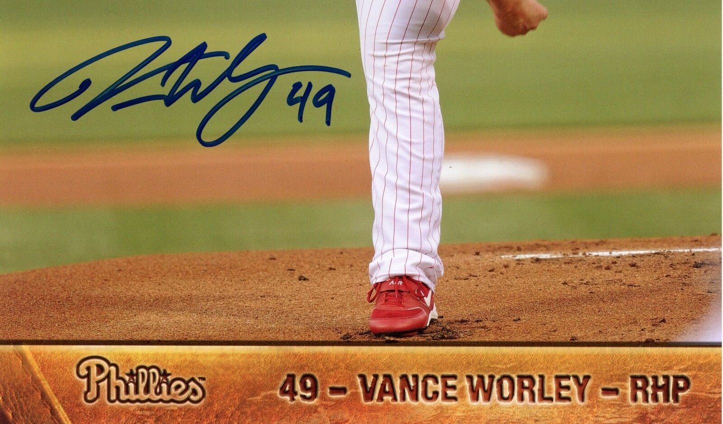 Vance Worley Autographed 2011 8x10 Phillies Phan Photo