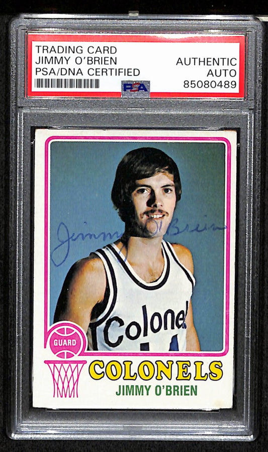 1973/74 TOPPS #241Jimmy O' Brien Auto/Signed Card PSA/DNA 185454