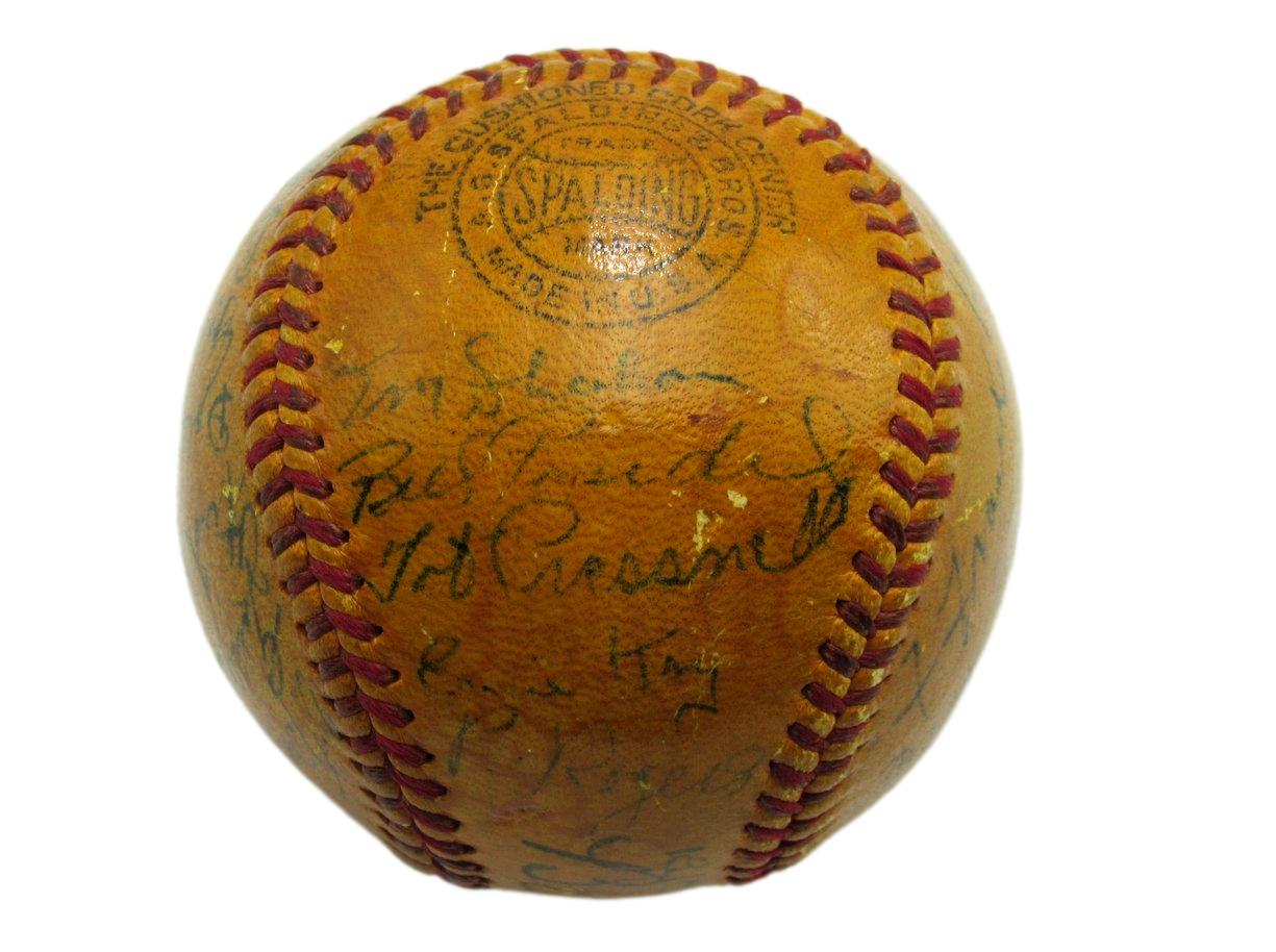 1938 Brooklyn Dodgers Signed Baseball w/Babe Ruth Cuyler Grimes (HOF) JSA 190042