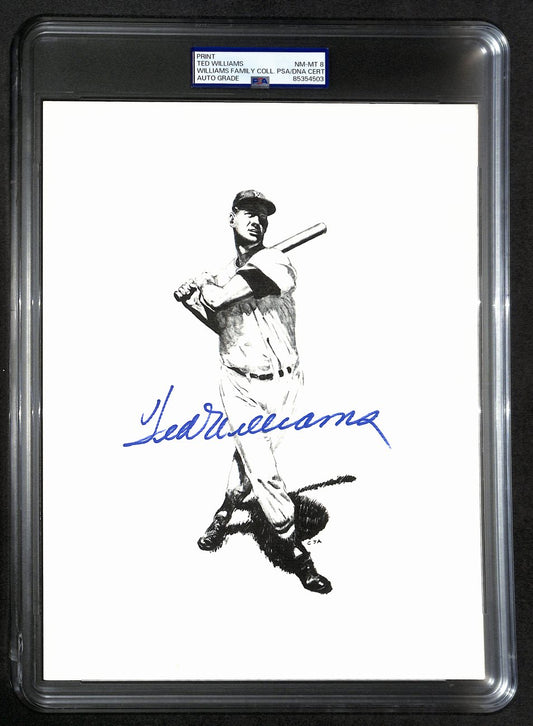 Ted Williams Signed/Auto 8x10 Photo/Print Red Sox PSA/DNA Slabbed 193027