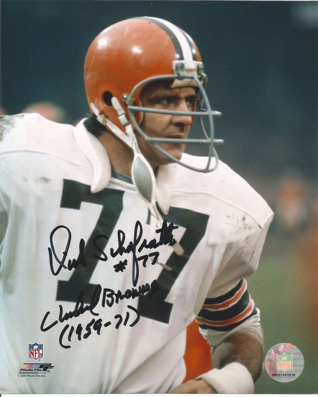 Dick Schafrath Cleveland Browns Signed/Autographed 8x10 Photo JSA 150365