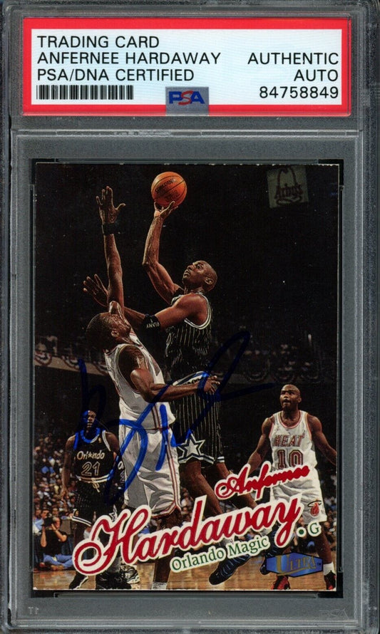 1997-98 Fleer Ultra Anfernee Hardaway #24 Authentic Card Signed Magic PSA/DNA