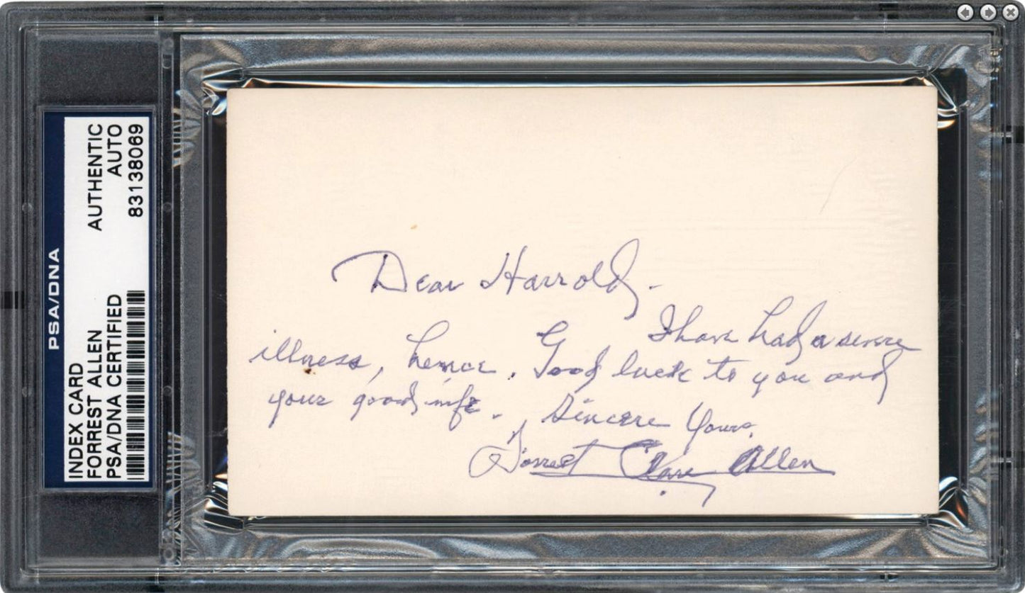 Forrest "Phog" Allen Signed Index Card Kansas Jayhawks PSA/DNA 184106