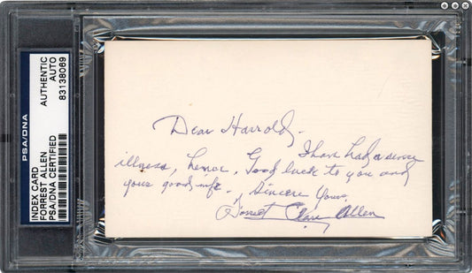 Forrest "Phog" Allen Signed Index Card Kansas Jayhawks PSA/DNA 184106