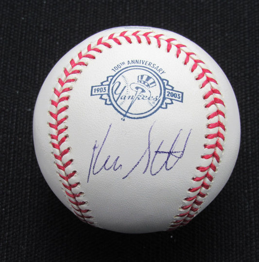 Kelly Stinnett Signed/Auto Yankees 100th OML Baseball JSA  186892