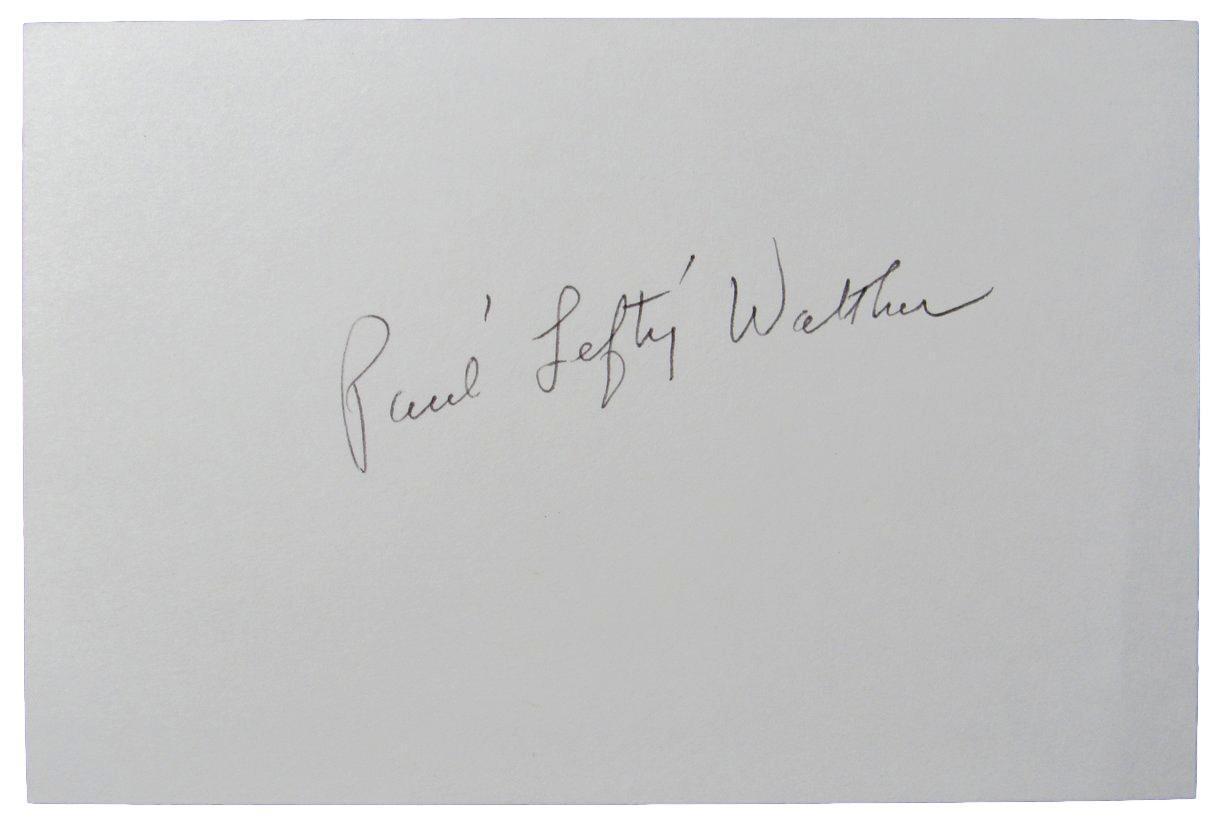 Paul "Lefty" Wathan Los Angeles Lakers/Warriors Autographed 4x6 Index Card