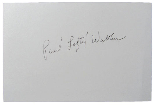 Paul "Lefty" Wathan Los Angeles Lakers/Warriors Autographed 4x6 Index Card