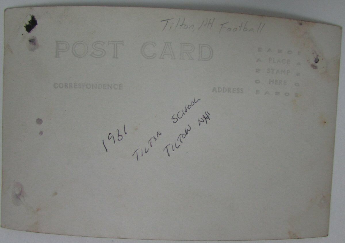 1931 Tilton School  Tilton, NH Real Photo Football Game Postcard 148882