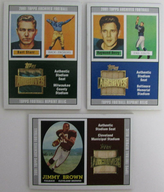 2001 Topps Archive Stadium Seat Insert Card Lot of 3 Brown/Starr/Berry 144785