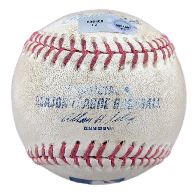 July 06, 2012 Game Used OML Baseball Rays vs. Indians MLB Hologram 181448