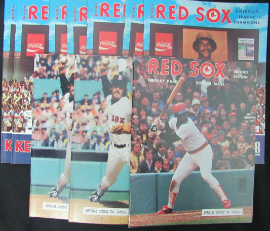 Lot of 9 Boston Red Sox 1970's Official Game Programs Rice/Eckersly 153971