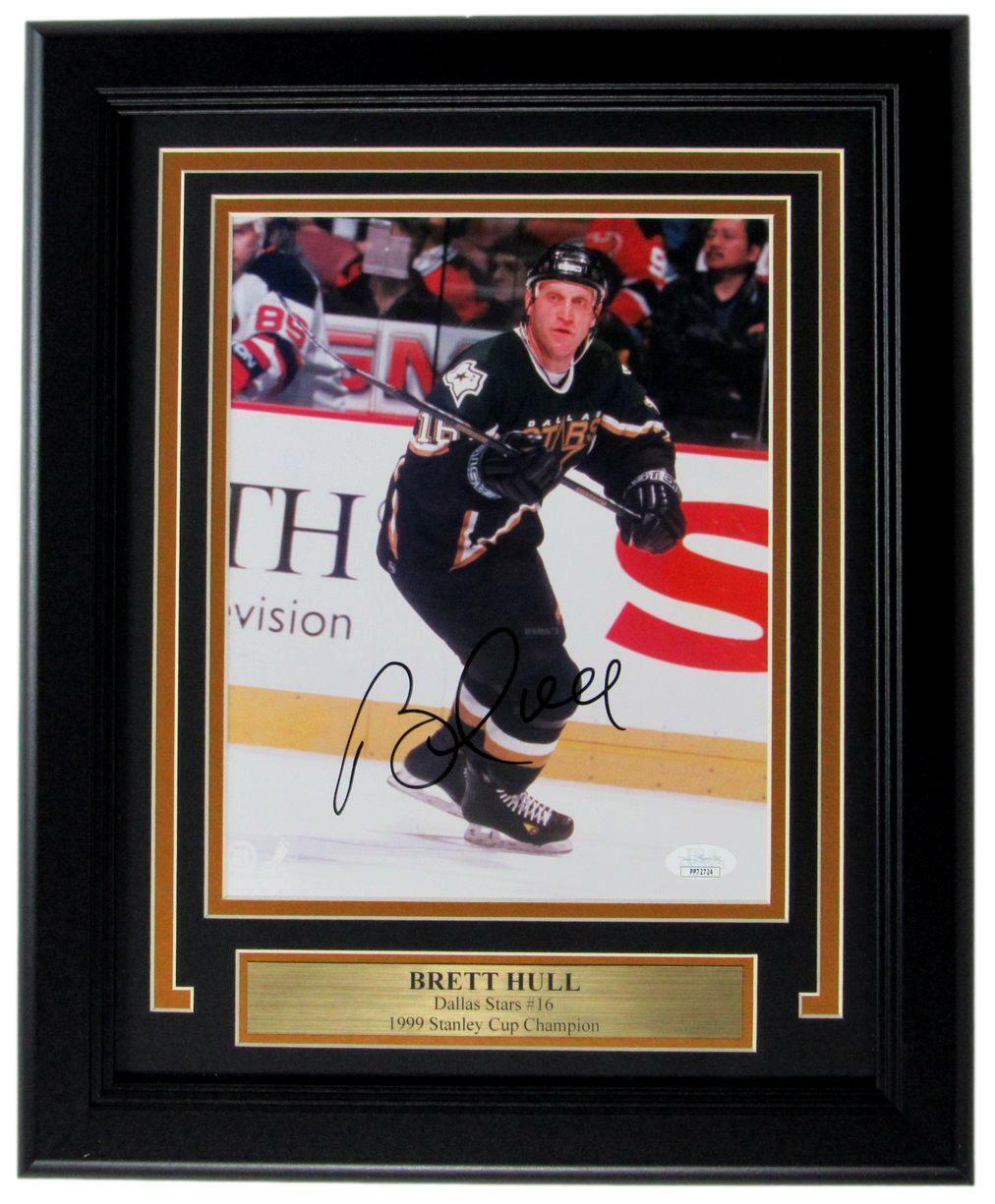 Brett Hull HOF Dallas Stars Signed/Autographed 8x10 Photo Framed JSA 161171