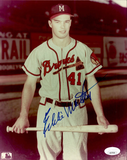Eddie Mathews HOF Signed/Autographed 8x10 Photo Milwaukee Braves JSA 191337