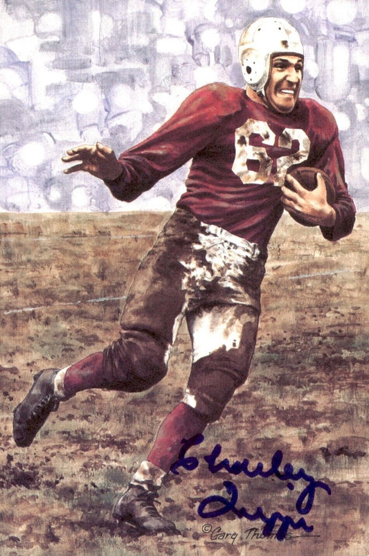 Charley Trippi HOF Autographed Goal Line Art GLAC Postcard Chicago Cardinals JSA