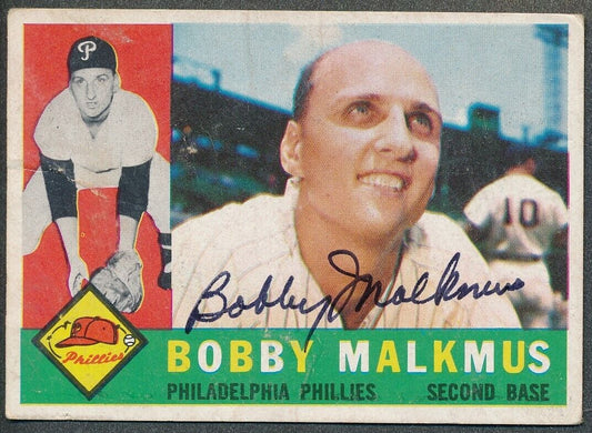 Bobby Malkmus Philadelphia Phillies Signed/Auto 1961 TOPPS Card #251 165660