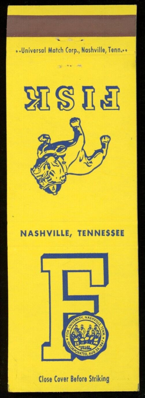 Vintage Fisk University Nashville, Tennessee Match Book 176813