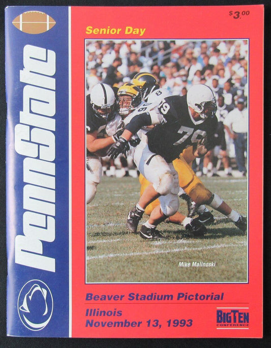 1993 Penn State vs. Illinois College Football Game Program 11/13