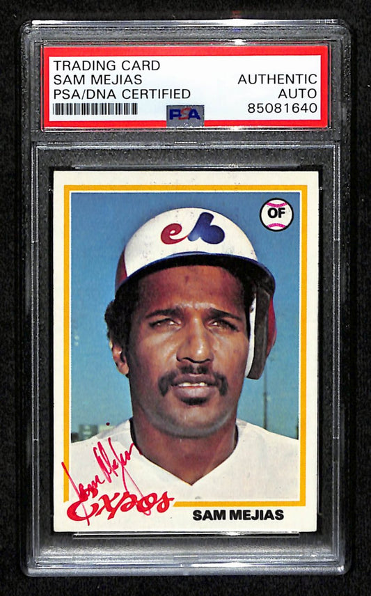 Sam Mejias Signed 1978 Topps Card #576 Montreal Expos PSA/DNA 184573
