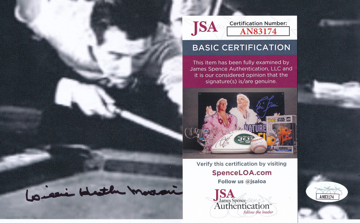 Willie Mosconi Signed/Autographed 8x10 B/W Photo JSA 190261