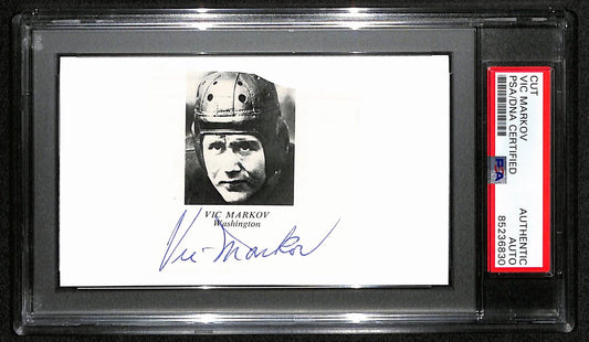 Vic Markov CFB HOF Signed/Auto Cut Photo on 3x5 Card Washington PSA/DNA 189010