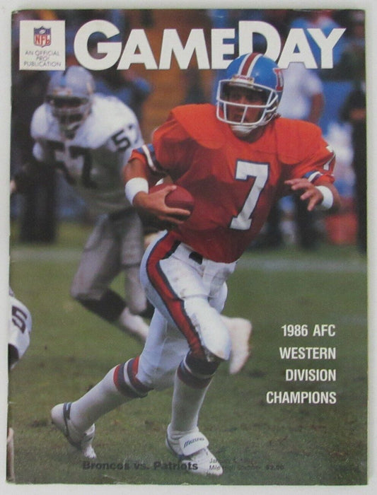 January 4, 1987 Denver Broncos vs. New England Patriots NFL GameDay Program