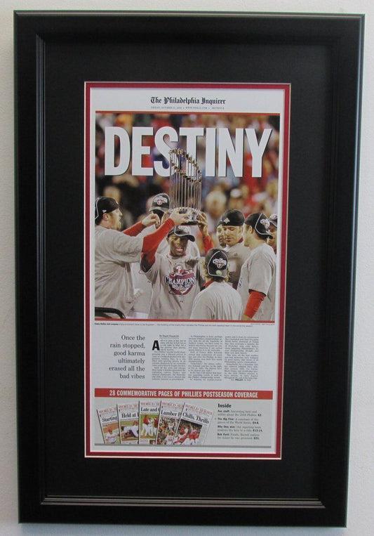 2008 Philadelphia Inquirer "Destiny" Phillies WS Champs Framed Newspaper 136620