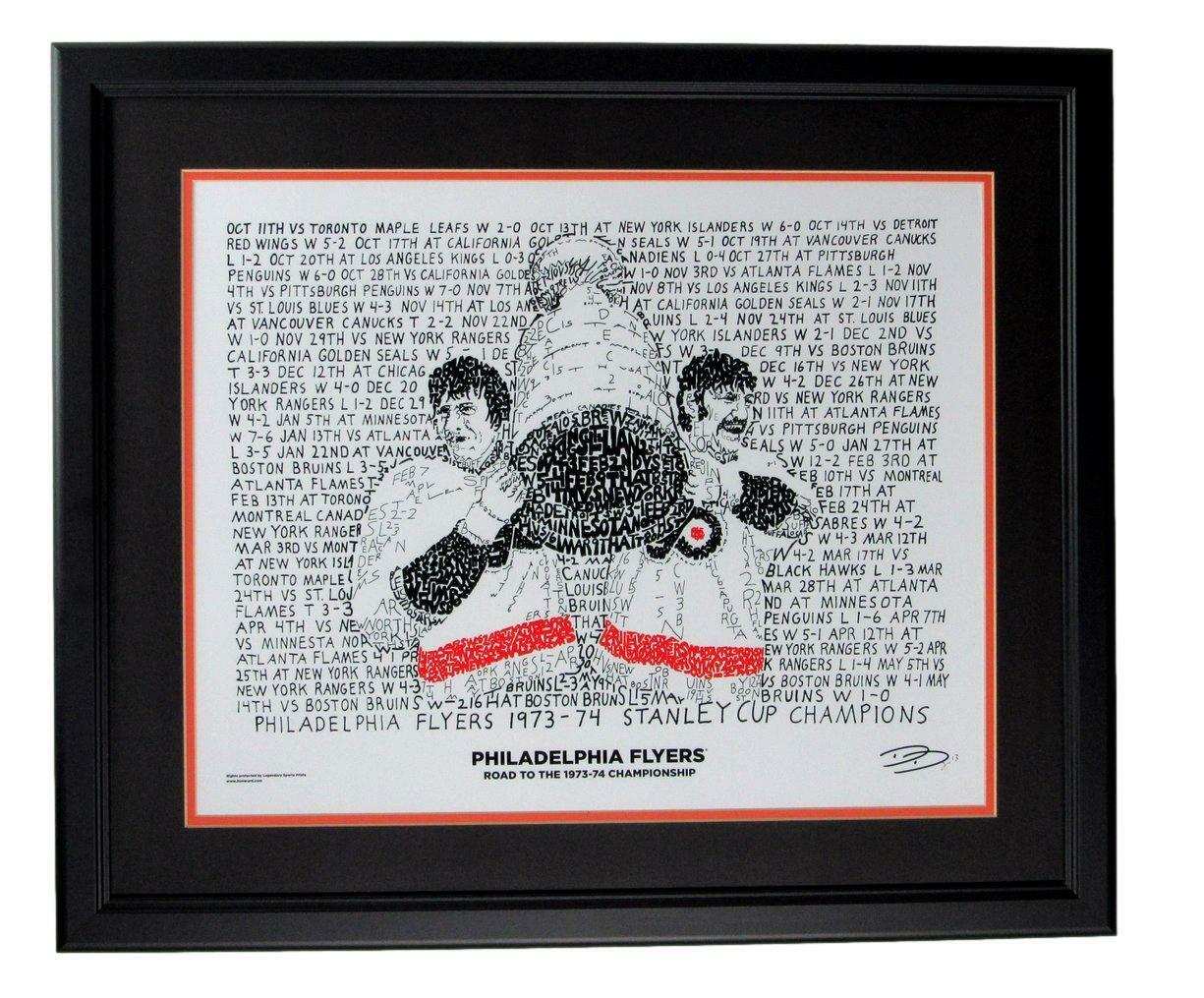 Philadelphia Flyers 1973-74 Stanley Cup Champs 16x20 WORD ART Framed 166788