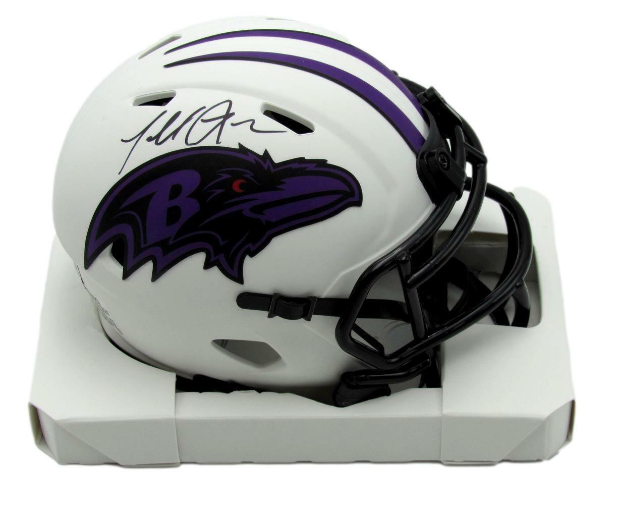 Terrell Suggs Autographed Mini Ravens Lunar Eclipse Football Helmet Beckett