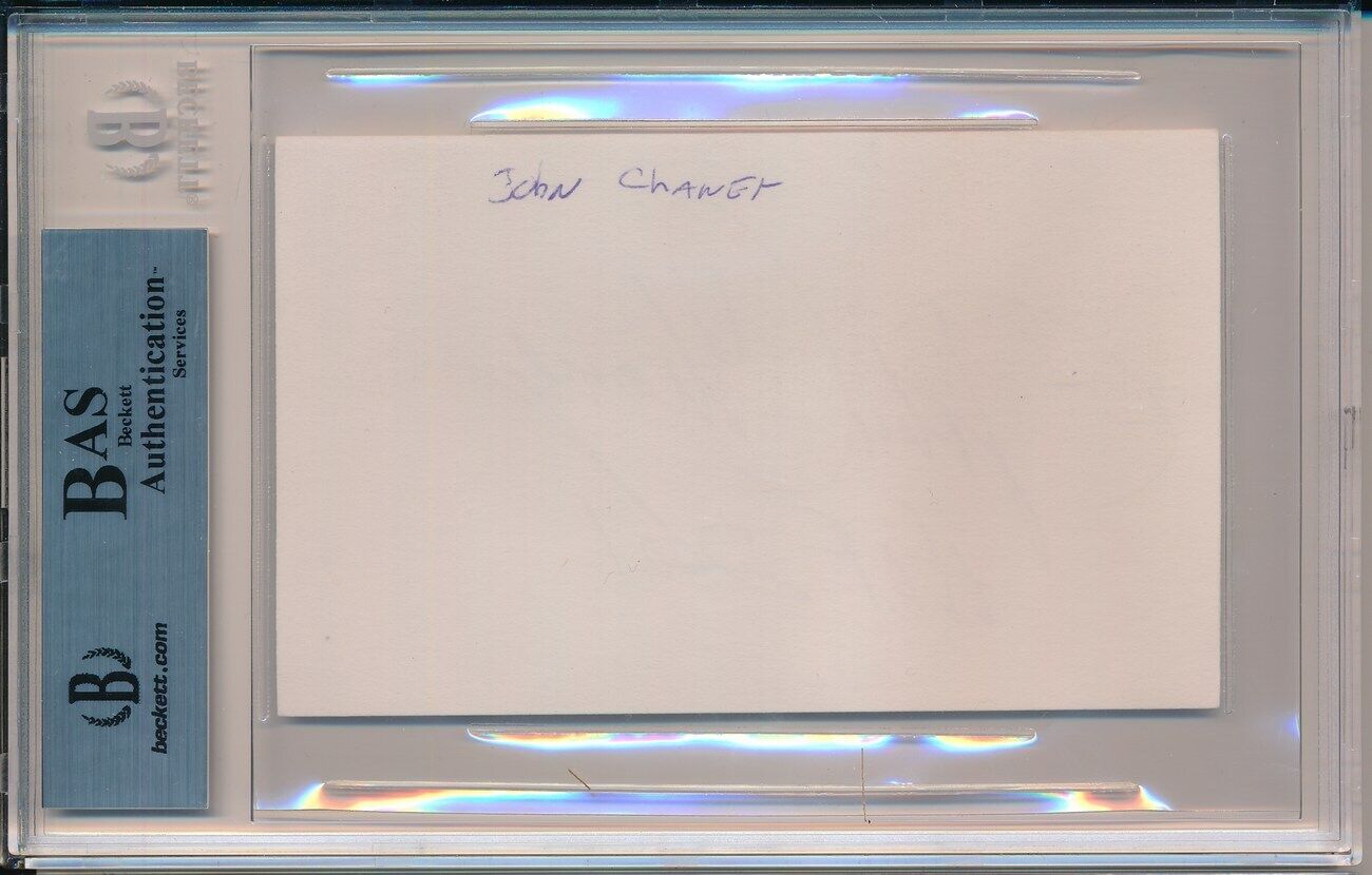 John Chaney HOF Temple Univ Signed/Inscribed 3x5 Index Card Beckett 148299