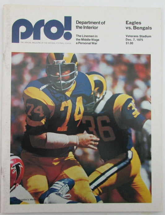 Cinncinnati Bengals at Philadelphia Eagles Game Program 12/7/1975  157035