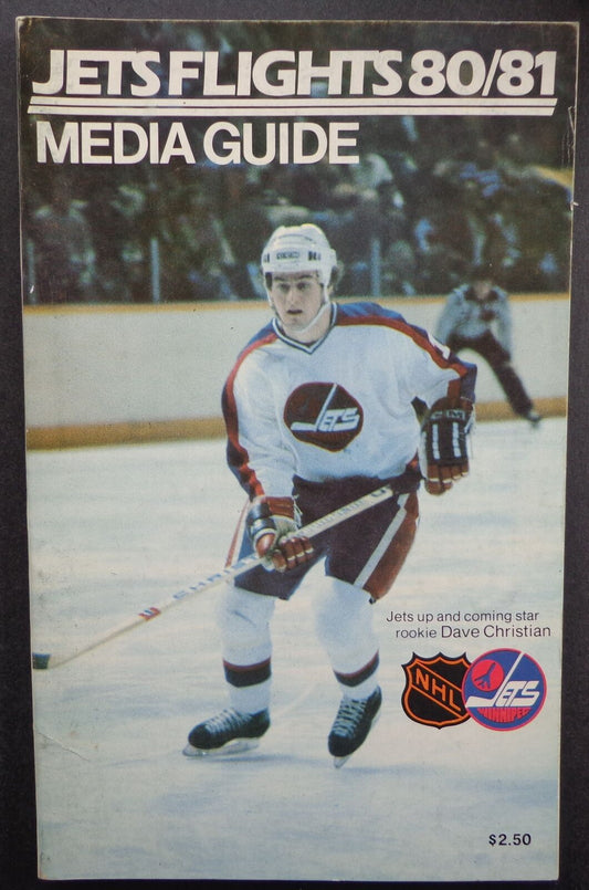 1980-81 Winnepeg Jets Media/Press Guide Dave Christian on the Cover 178005