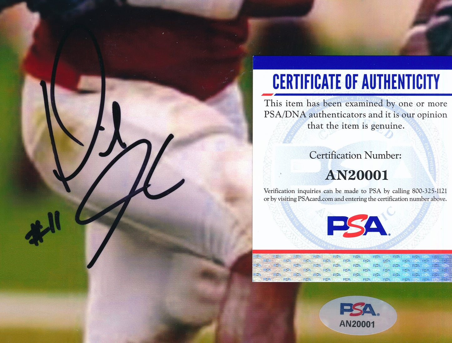 Derrick Johnson Signed/Auto 8x10 Photo Texas Longhorns PSA/DNA 188136