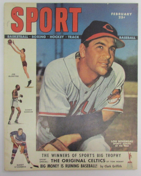 1949 Sport Magazine February Lou Boudreu Clev. Indians on Cover NO LABEL 136168