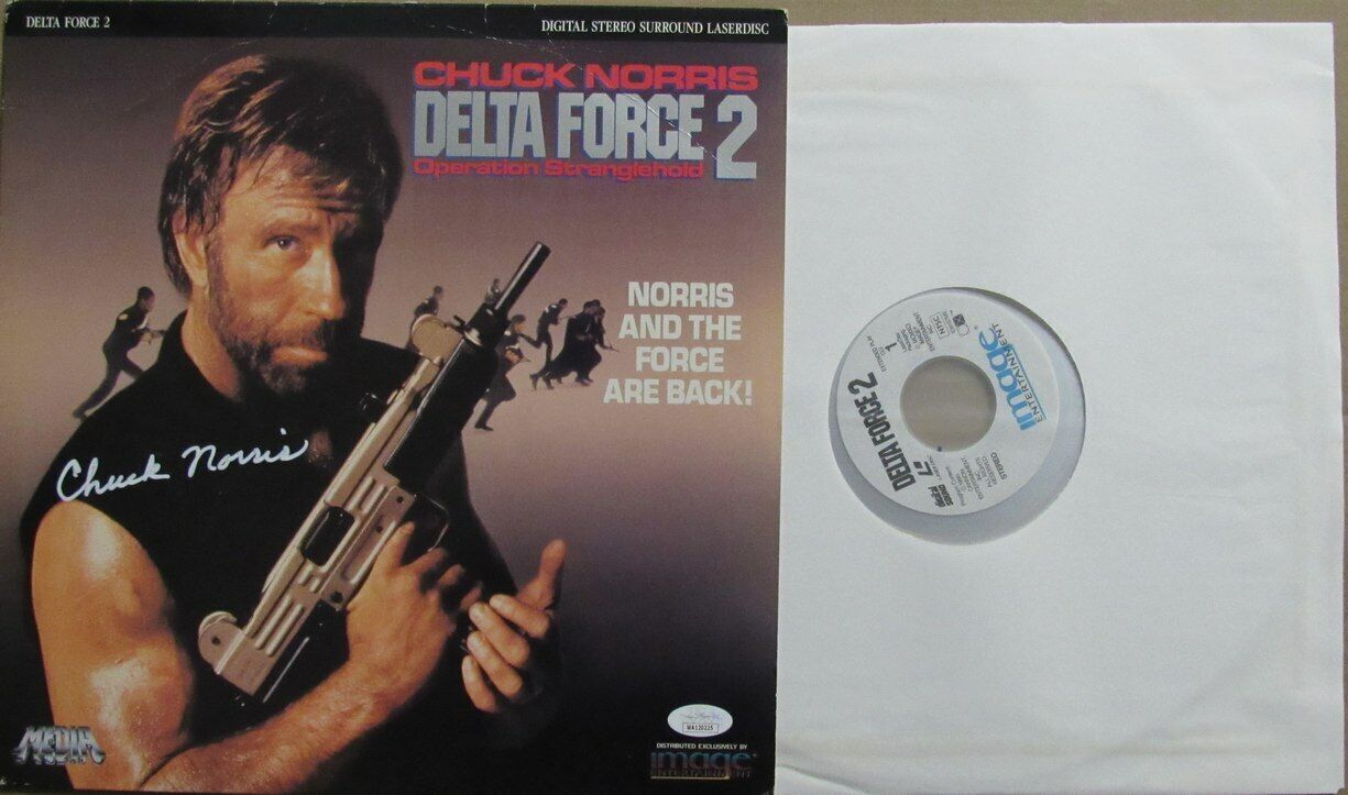 Chuck Norris Autographed Laser Disk "Delta Force 2" Movie JSA